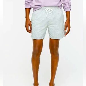 JCREW SEERSUCKER BLUE WHITE STRIPED SWIM SHORTS S